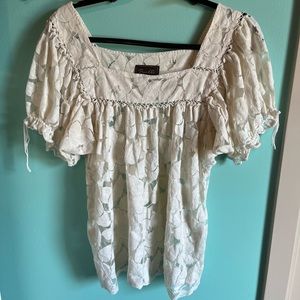 VTG Y2K does 70s Lace Peasant Blouse